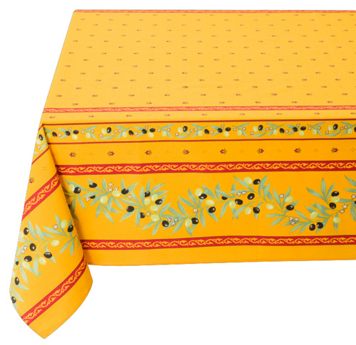 French tablecloth coated or cotton Ramatuelle Yellow-red - Click Image to Close